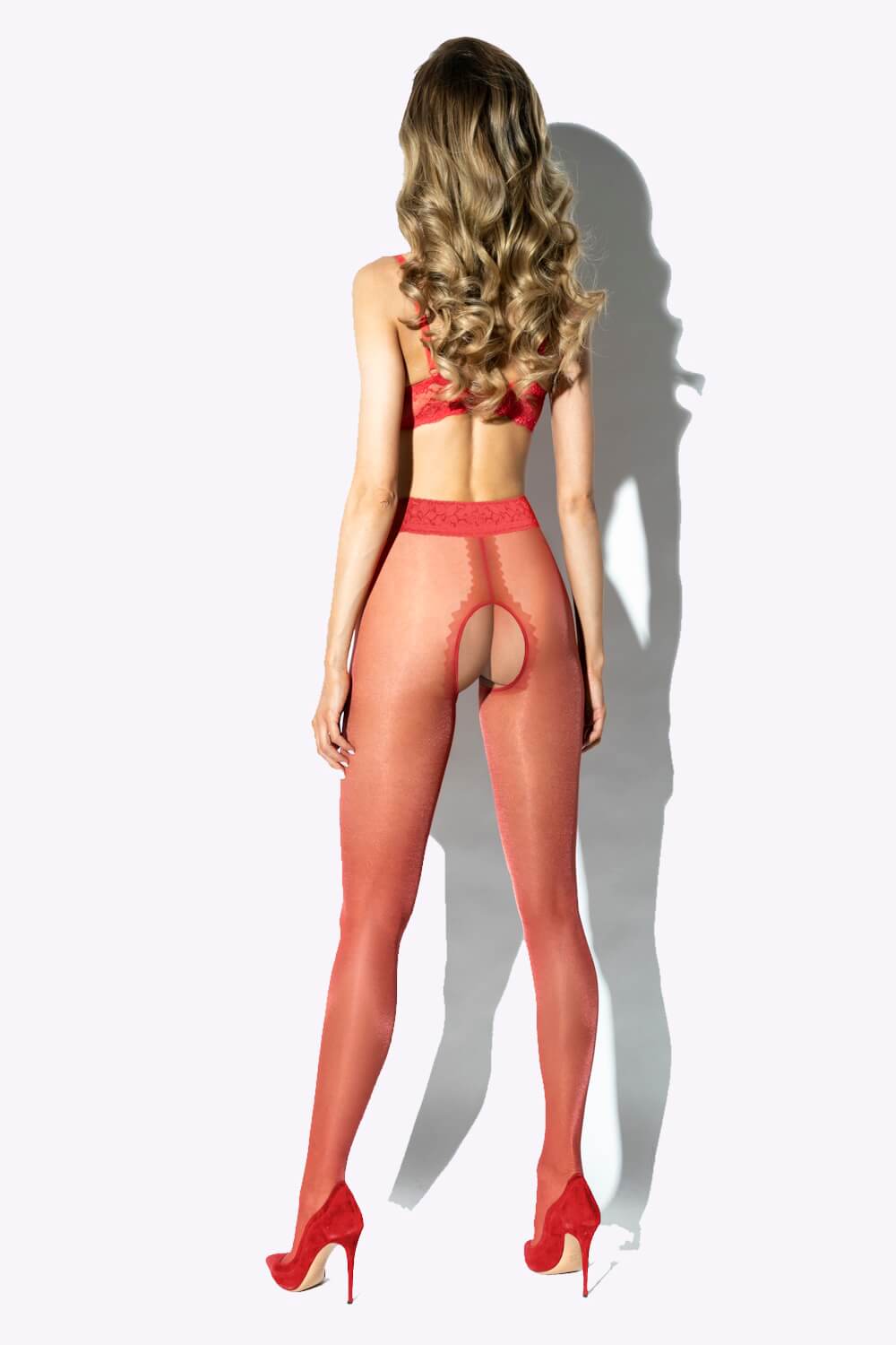 Lace Open Kruis Panty - 30 Denier - S/M - L/XL - XXL