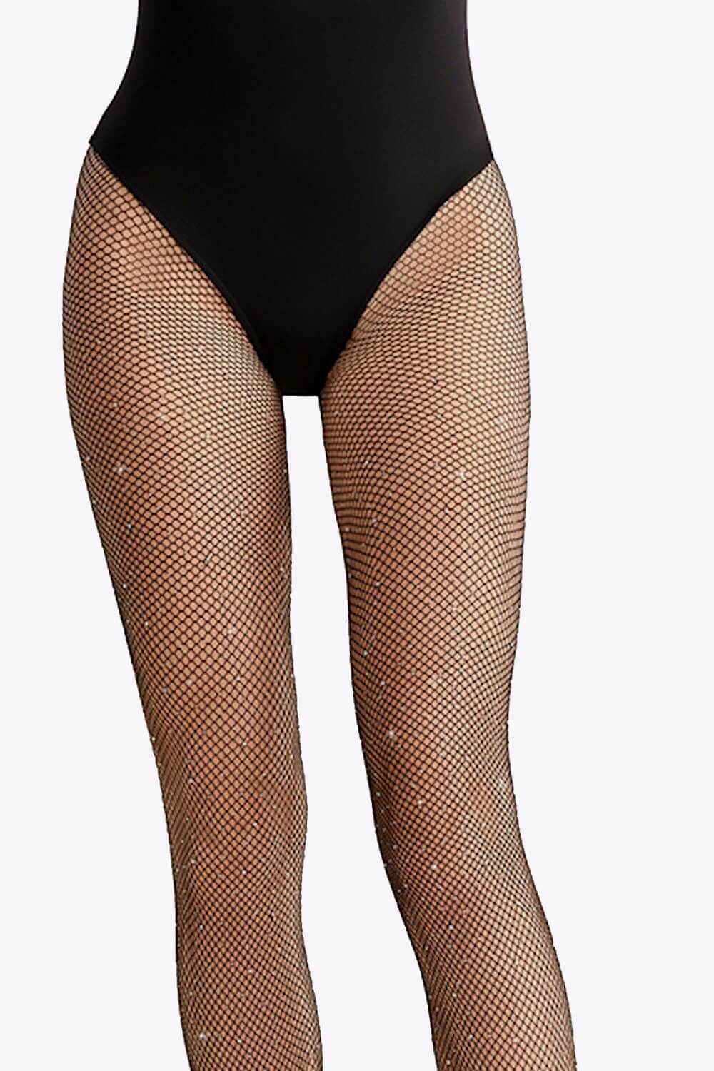 Strass visnet panty Damen hoge taille sprankelende kousen rekbare glitter diamant Zwart, One size Strass visnet panty Damen hoge taille sprankelende kousen rekbare glitter diamant Zwart, One size