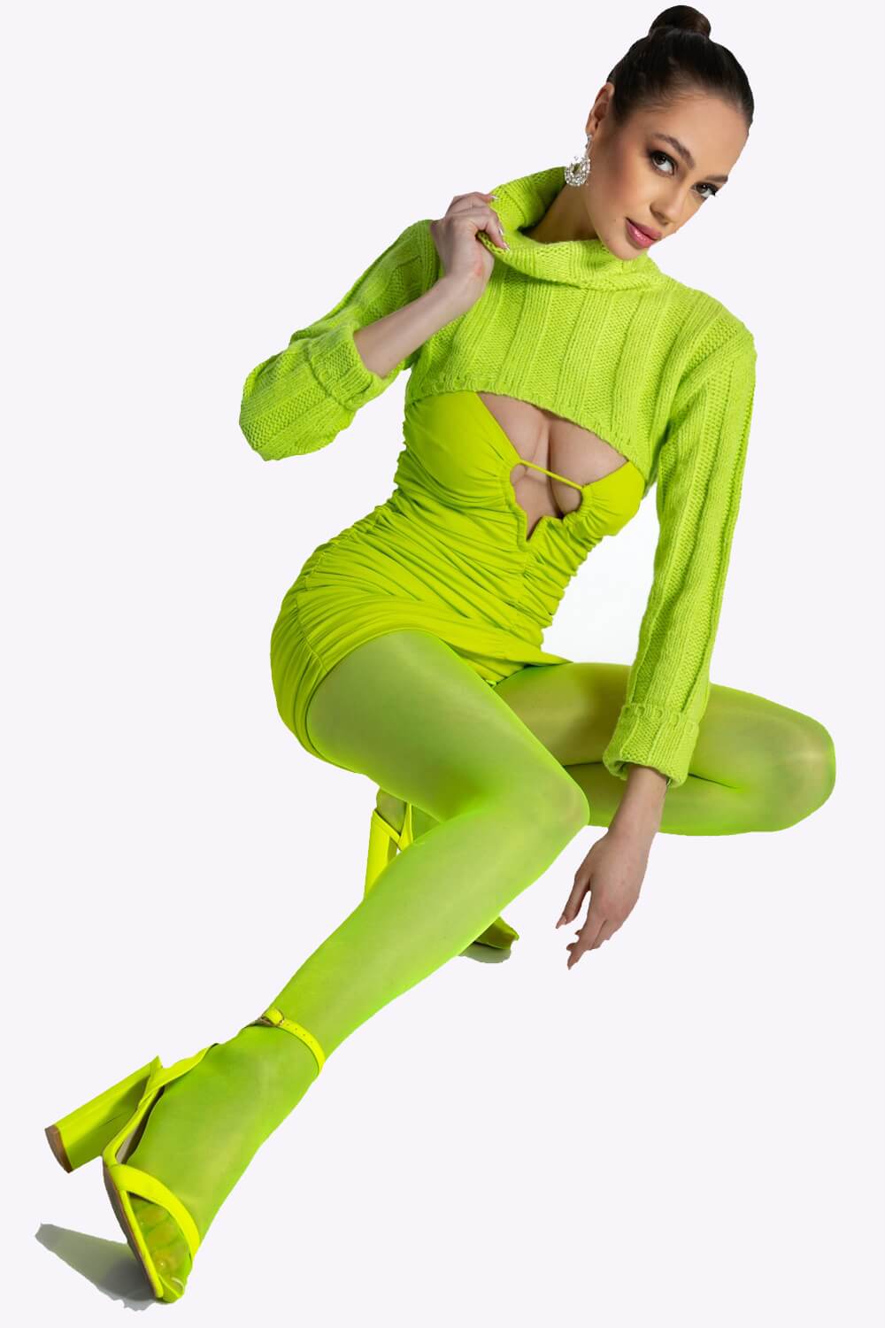 Lace Open Kruis Panty - 30 Denier - S/M - L/XL - XXL