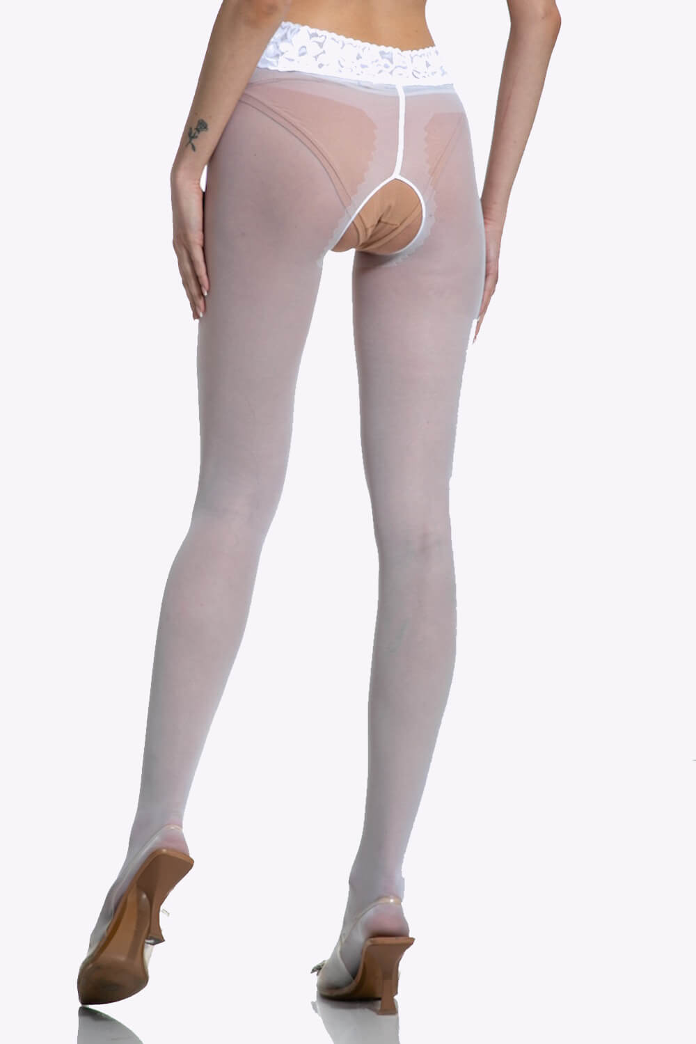 Lace Open Kruis Panty - 30 Denier - S/M - L/XL - XXL