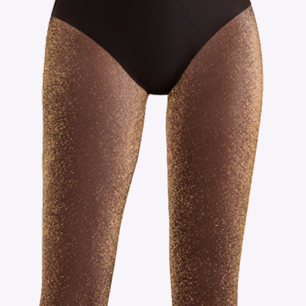 Gouden glitterpanty van 20 denier met subtiele sparkle die je benen laat stralen bij elke beweging.