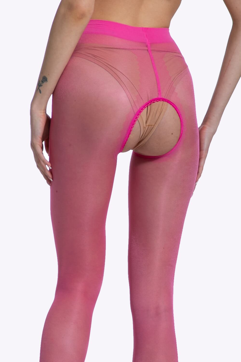 Gloss Open Kruis Panty - 20 Denier - S/M - L/XL - XXL