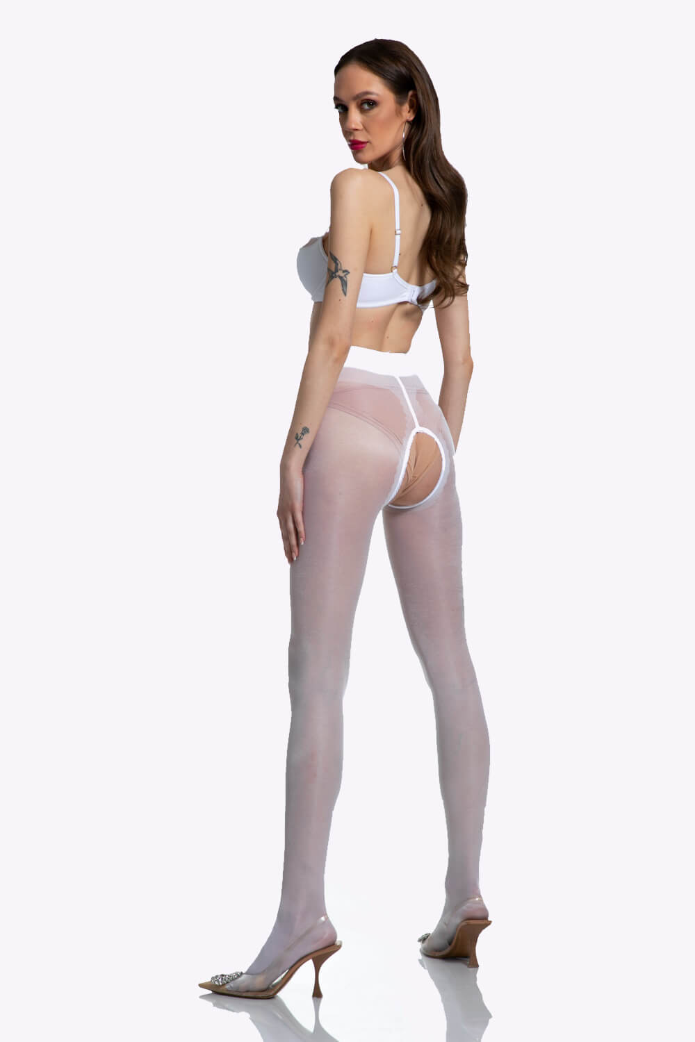 Gloss Open Kruis Panty - 20 Denier - S/M - L/XL - XXL