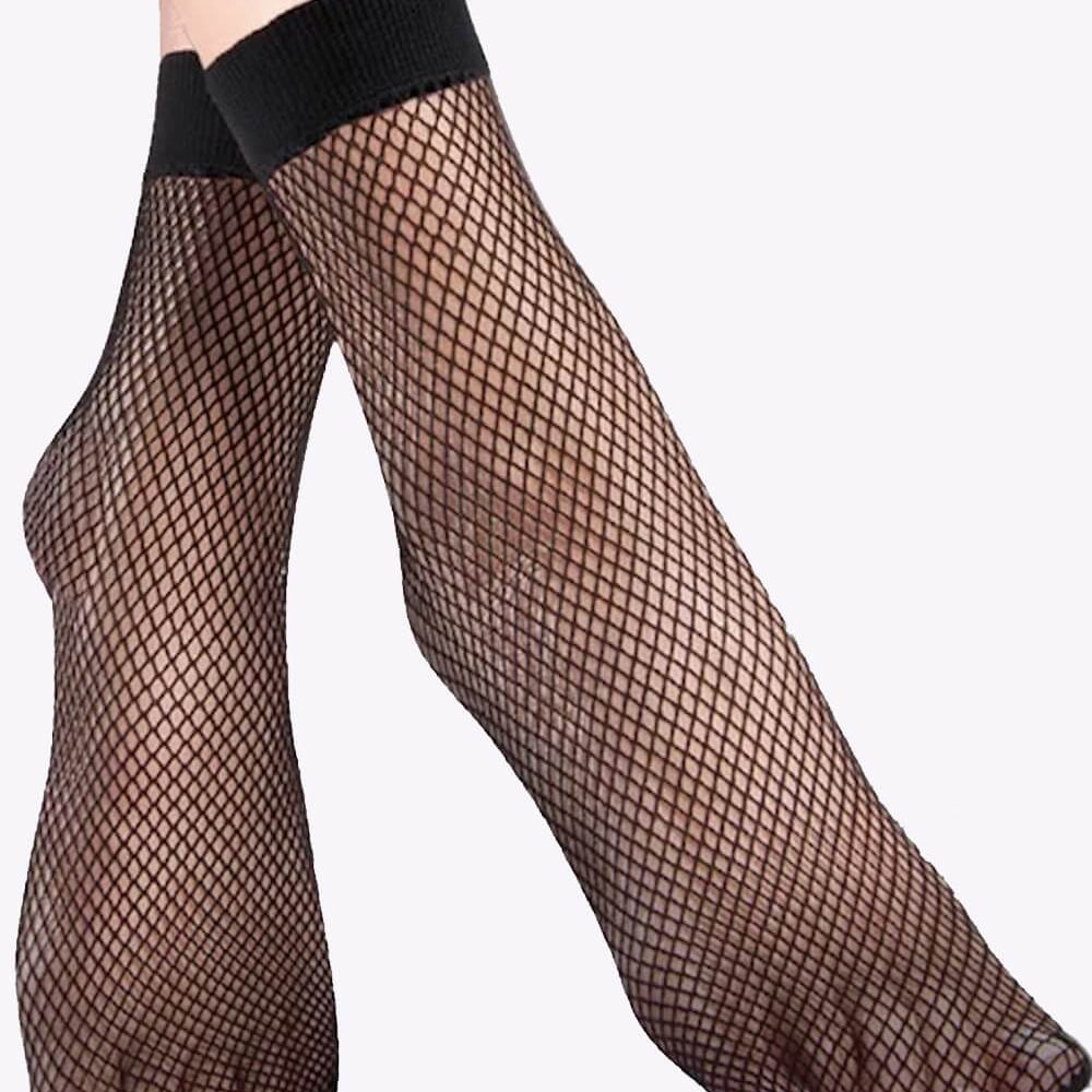 2 pairs of Kabarette 151 - Fishnet Panty Socks - One Size