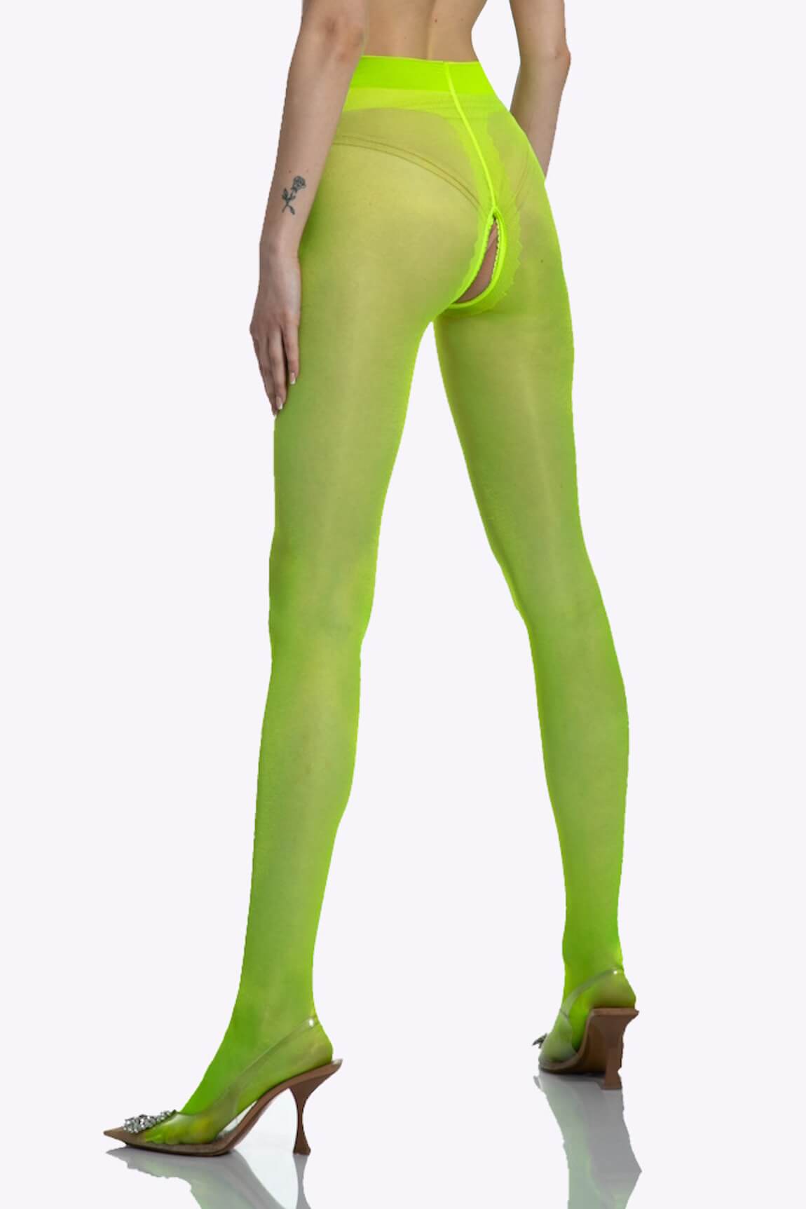 Gloss Open Kruis Panty - 20 Denier - S/M - L/XL - XXL