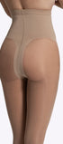 Achteraanzicht van een beige correctie panty die je taille vormt en je rondingen elegant laat uitkomen.