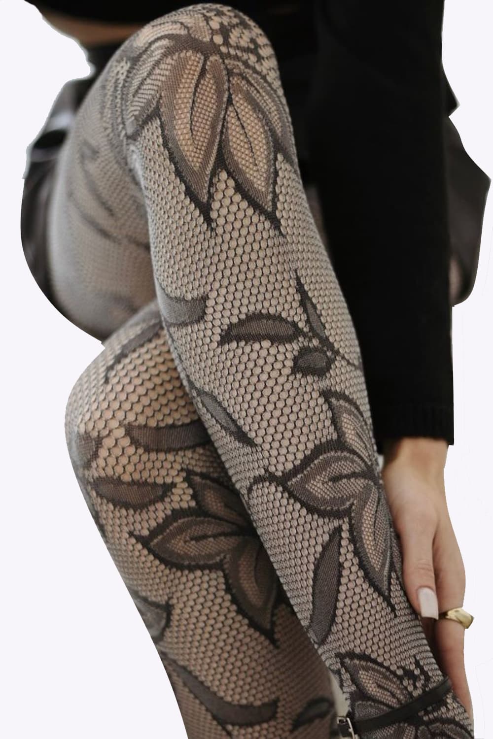 Ivet - Netpanty met Bloemen - XS/S - M/L