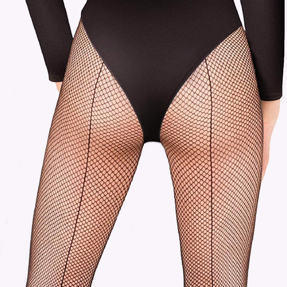 Een elegante visnet naadpanty van Gabriella met fijne netstructuur en glamoureuze achternaad — stijlvol en verleidelijk.