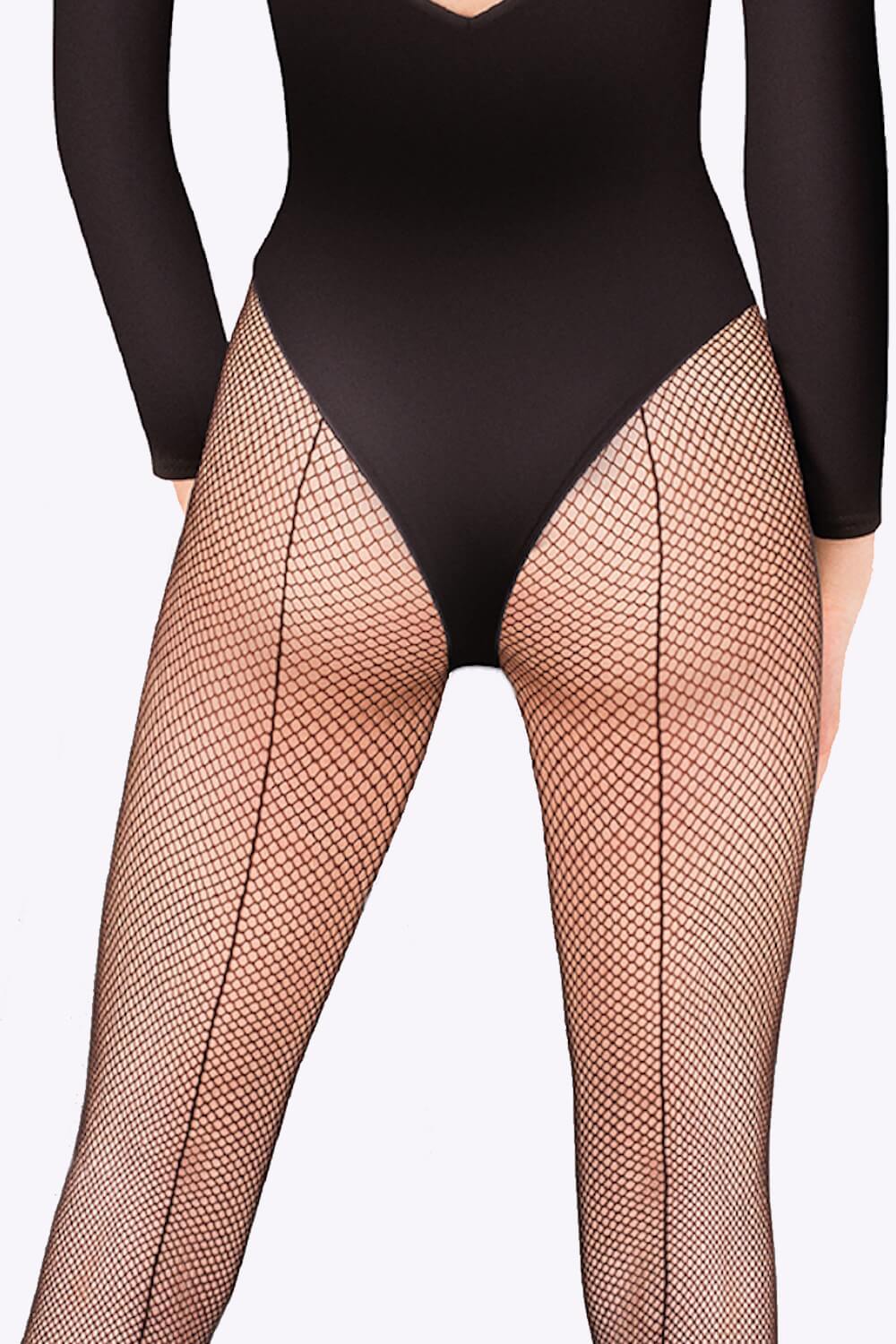 Een elegante visnet naadpanty van Gabriella met fijne netstructuur en glamoureuze achternaad — stijlvol en verleidelijk.