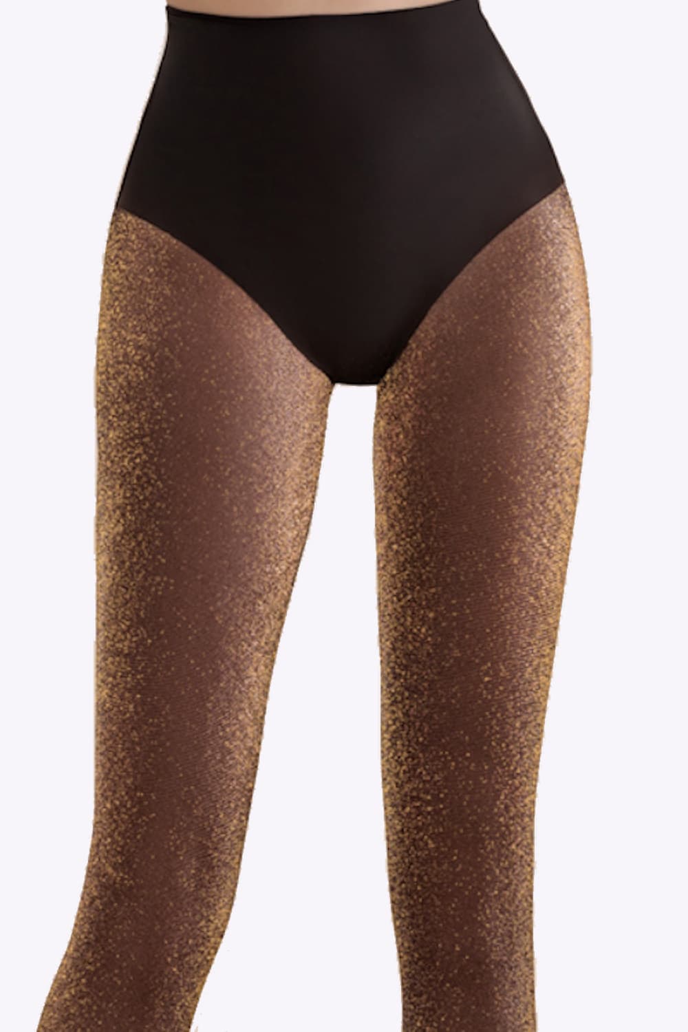 Gouden glitterpanty van 20 denier met subtiele sparkle die je benen laat stralen bij elke beweging.