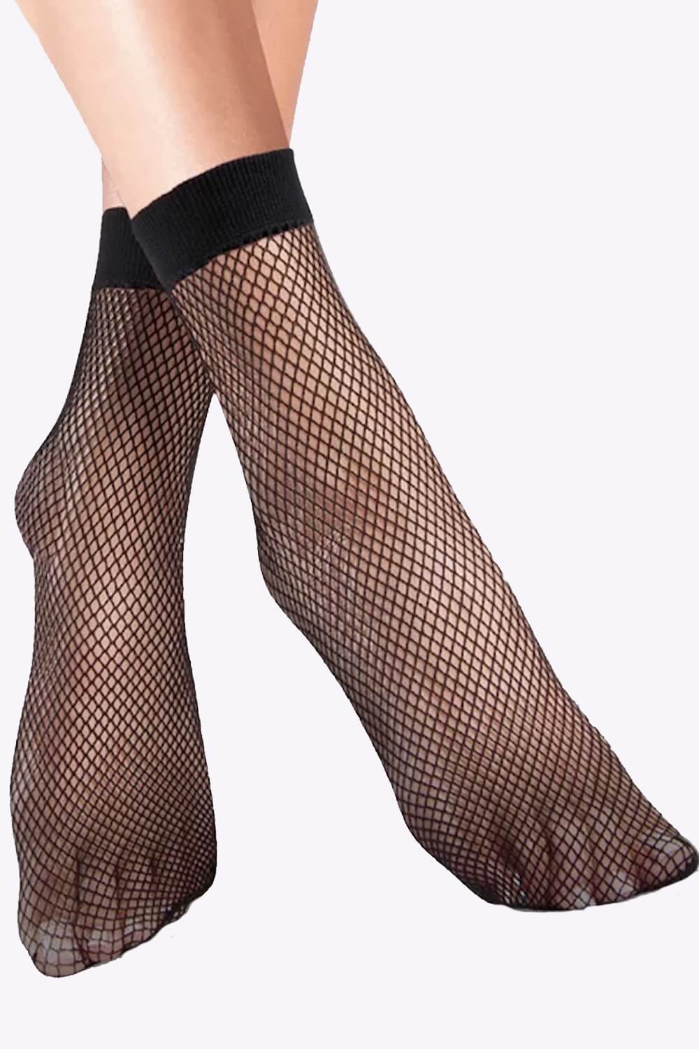 2 pairs of Kabarette 151 - Fishnet Panty Socks - One Size