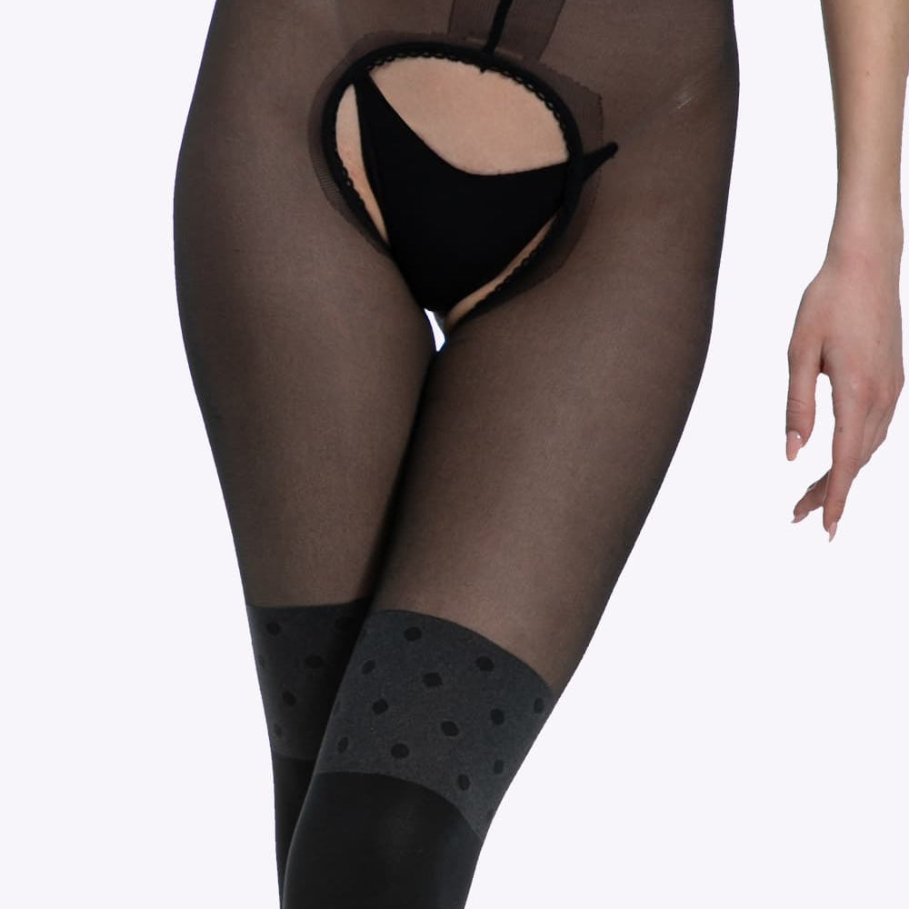 Secretary open Kruis Panty - 30/60 Denier - S/M - L/XL - XXL