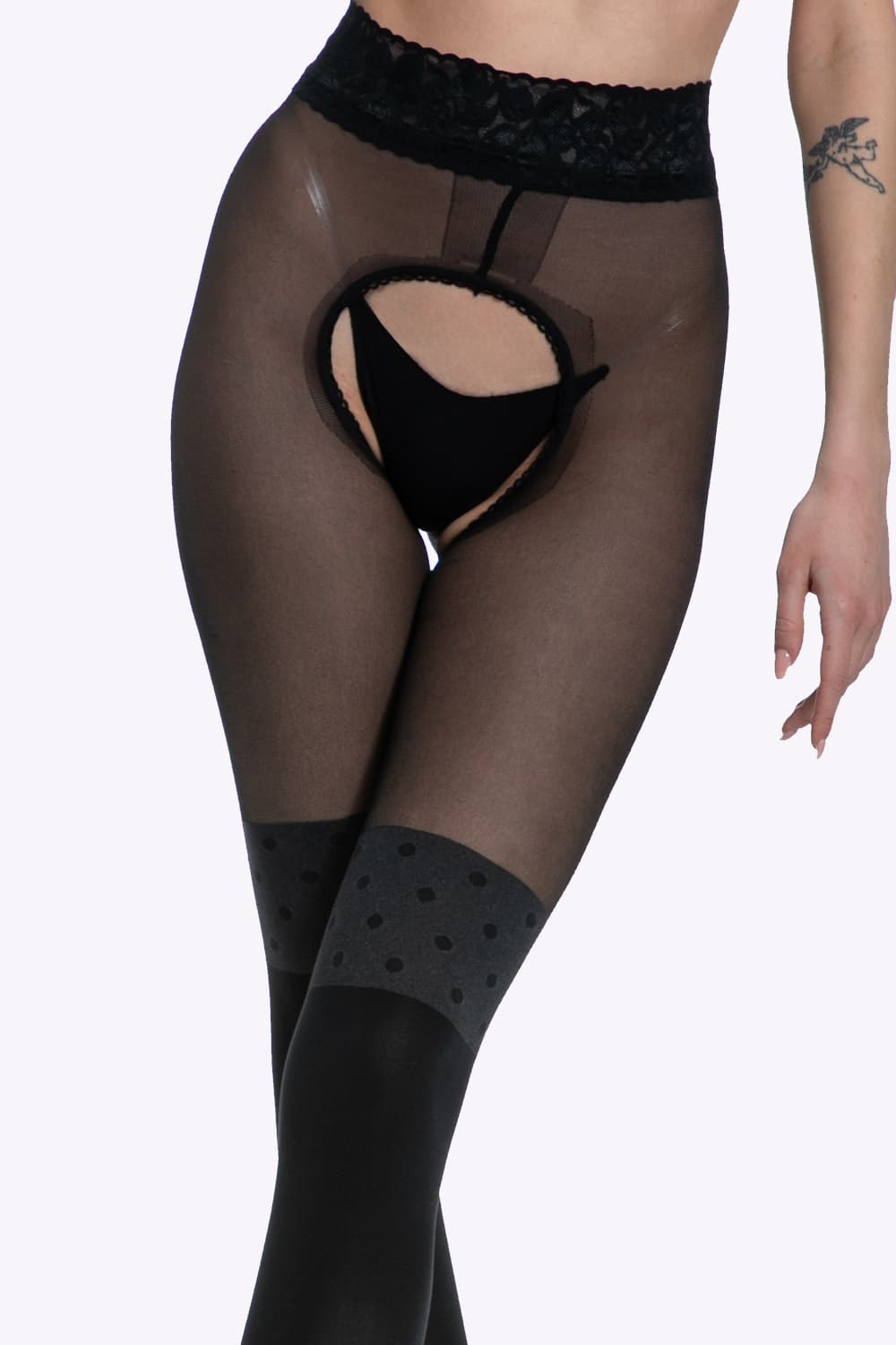 Secretary open Kruis Panty - 30/60 Denier - S/M - L/XL - XXL