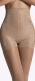 De voorkant van een beige push-up panty van 40 denier — corrigerend, elegant en ontworpen voor een vrouwelijk silhouet.
